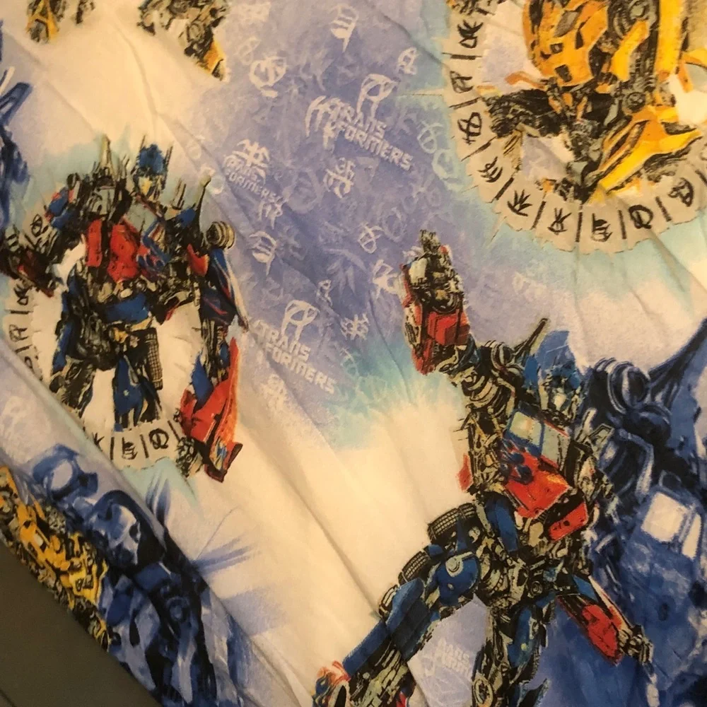 Transformers Print Kids Bedding Panel - Blue, Red, Yellow